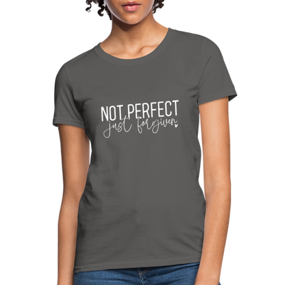 Not Perfect Just Forgiven Women's T-Shirt - charcoal