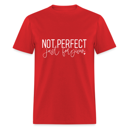 Not Perfect Just Forgiven T-Shirt - red