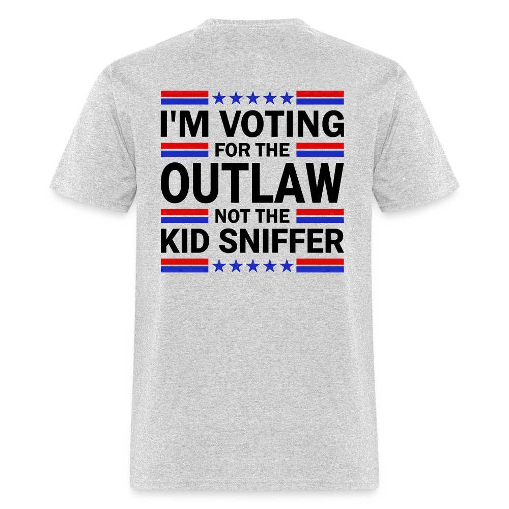 I'm Voting for the OutLaw not the Kid Sniffer (Trump) T-Shirt - heather gray