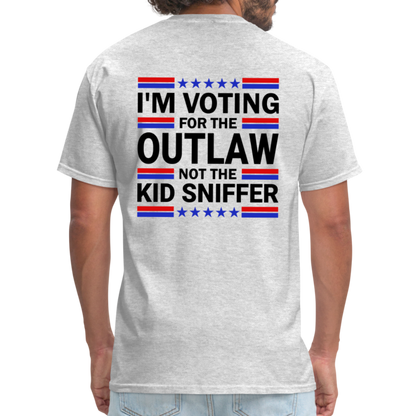 I'm Voting for the OutLaw not the Kid Sniffer (Trump) T-Shirt - heather gray