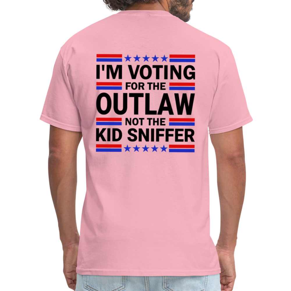 I'm Voting for the OutLaw not the Kid Sniffer (Trump) T-Shirt - pink