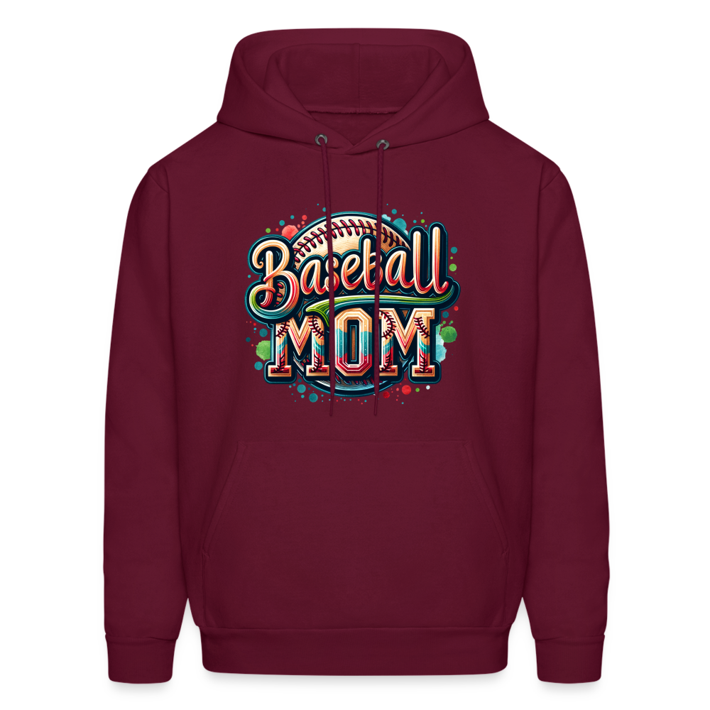 Baseball Mom Hoodie - burgundy