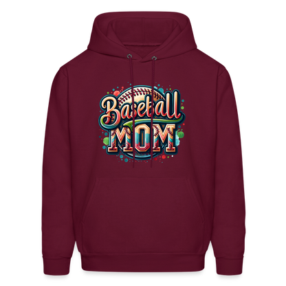 Baseball Mom Hoodie - burgundy