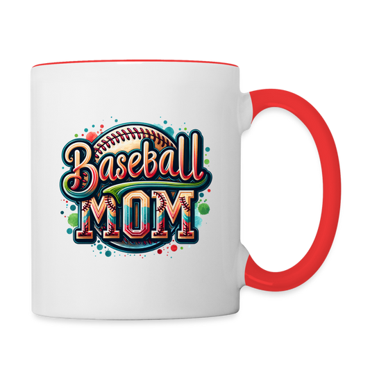 Baseball Mom Coffee Mug - white/red