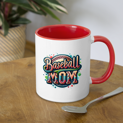 Baseball Mom Coffee Mug - white/red