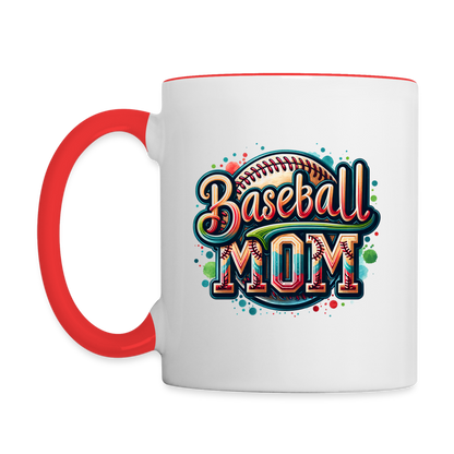 Baseball Mom Coffee Mug - white/red