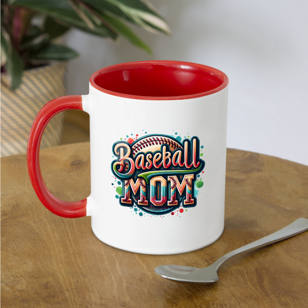 Baseball Mom Coffee Mug - white/red