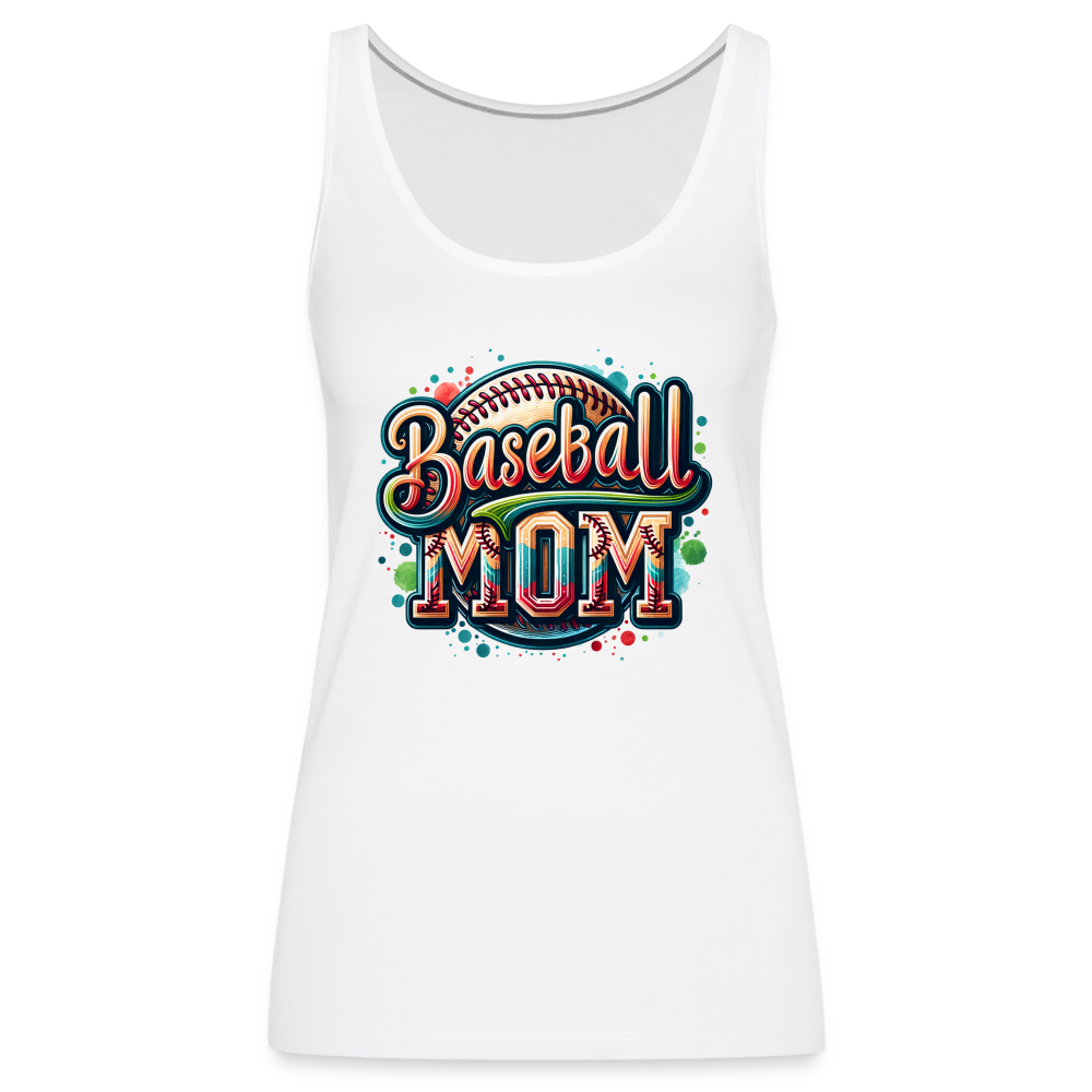 Baseball Mom Premium Tank Top - white