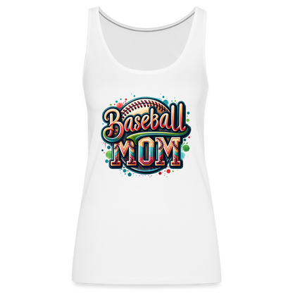 Baseball Mom Premium Tank Top - white