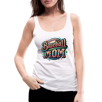 Baseball Mom Premium Tank Top - white