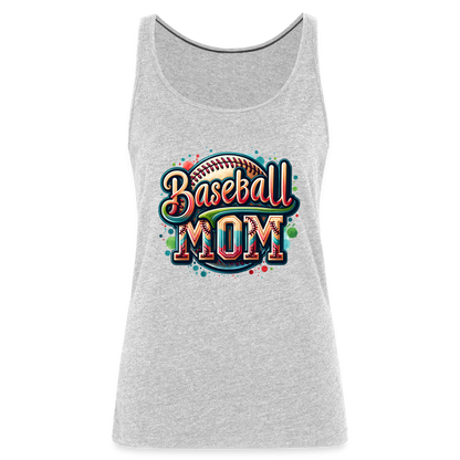 Baseball Mom Premium Tank Top - heather gray