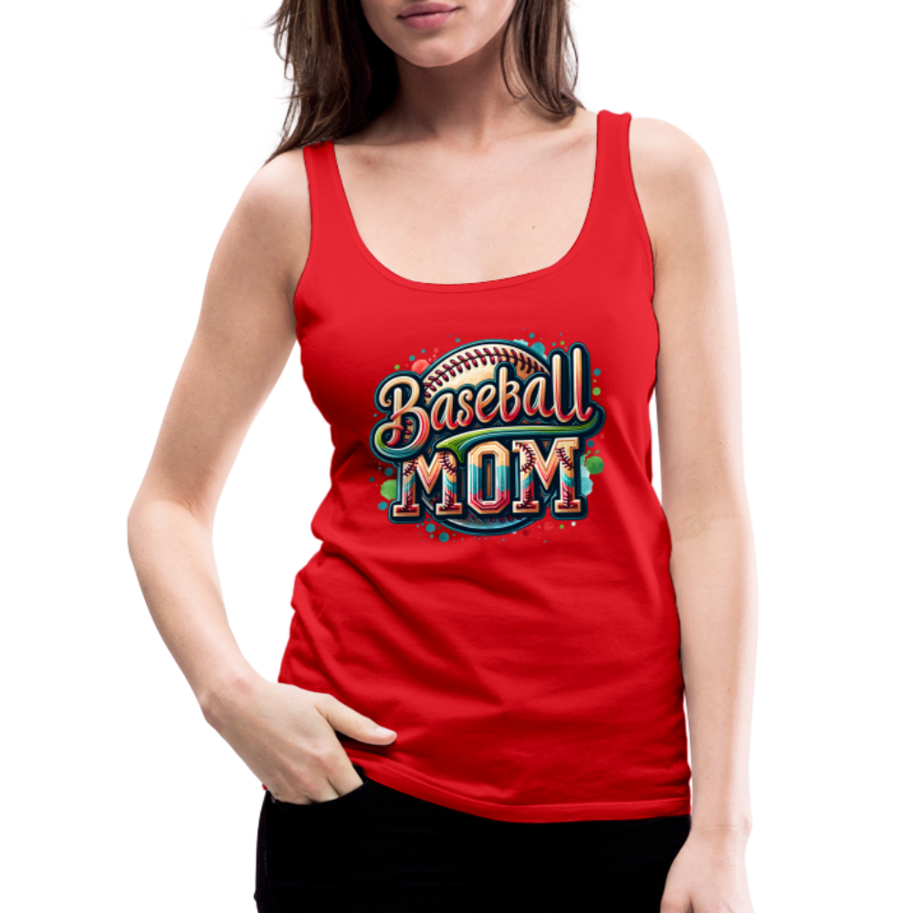 Baseball Mom Premium Tank Top - red