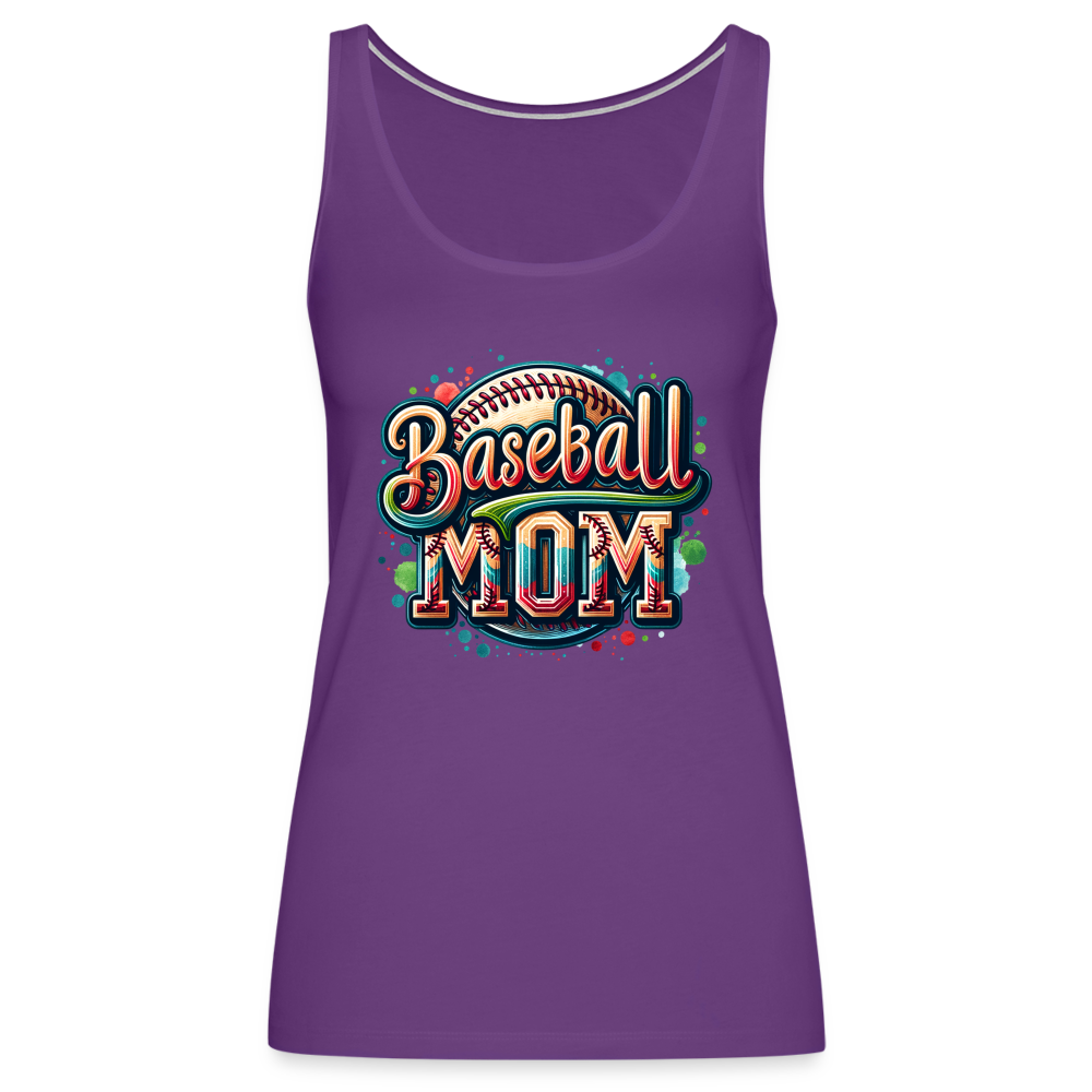 Baseball Mom Premium Tank Top - purple