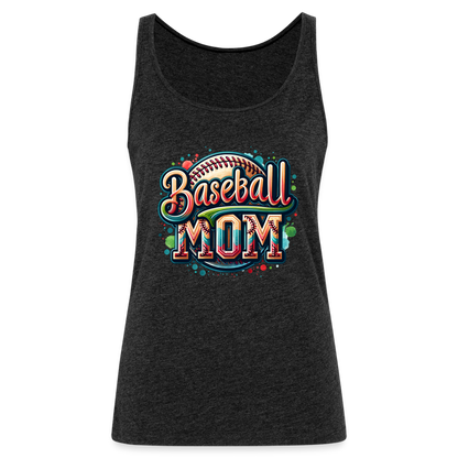 Baseball Mom Premium Tank Top - charcoal grey