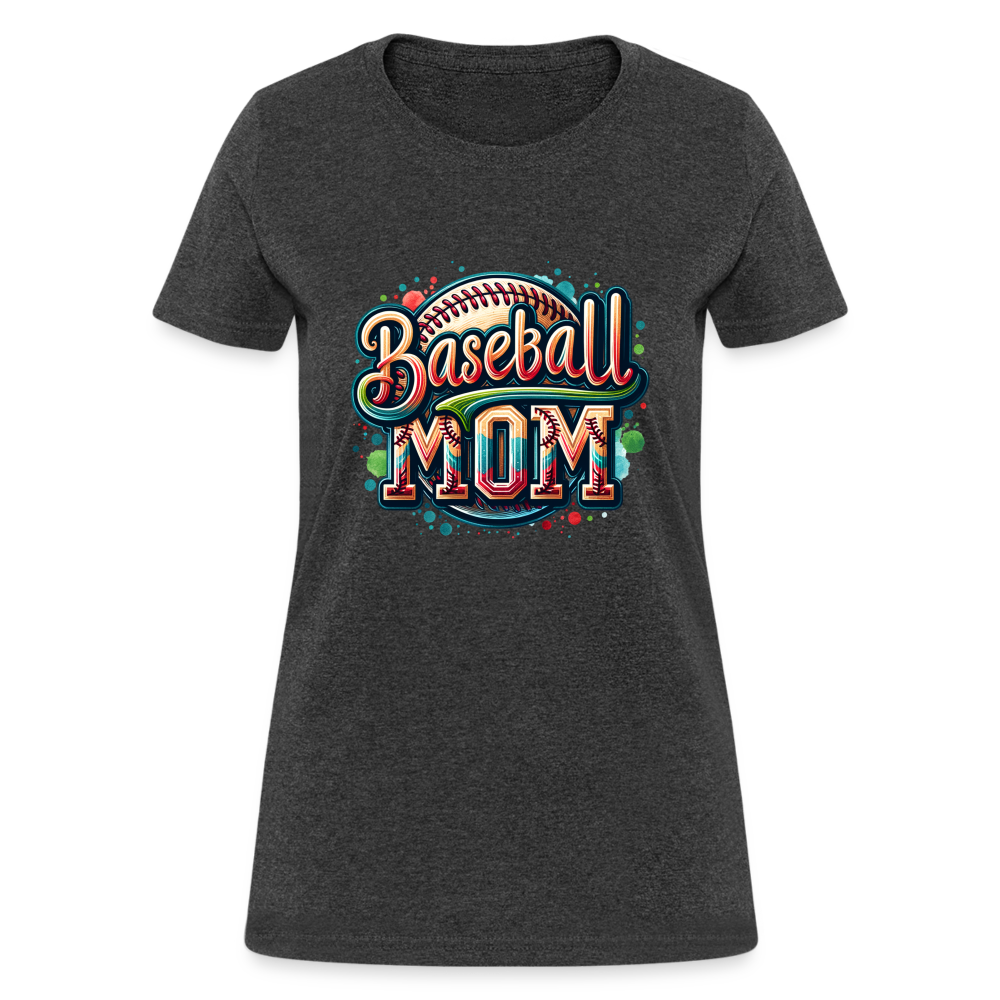 Baseball Mom Women's Contoured T-Shirt - heather black