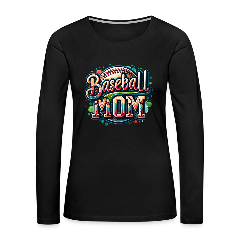 Baseball Mom Premium Long Sleeve T-Shirt - black