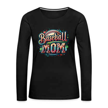 Baseball Mom Premium Long Sleeve T-Shirt - black