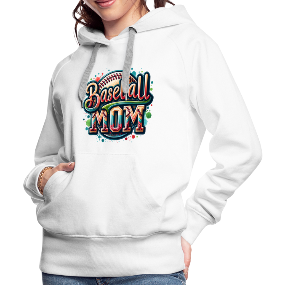 Baseball Mom Premium Hoodie - white