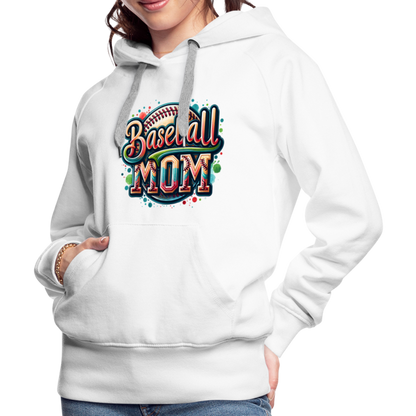 Baseball Mom Premium Hoodie - white