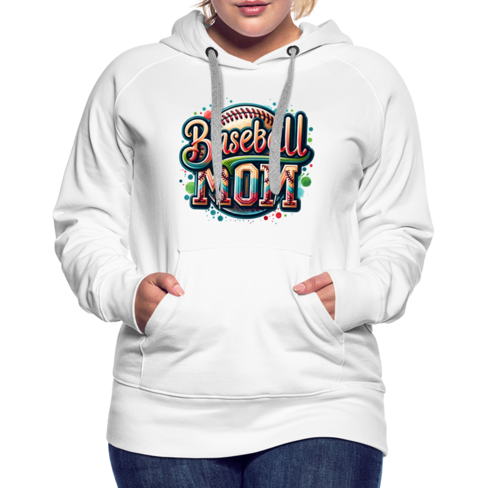 Baseball Mom Premium Hoodie - white