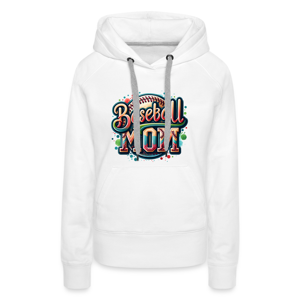 Baseball Mom Premium Hoodie - white