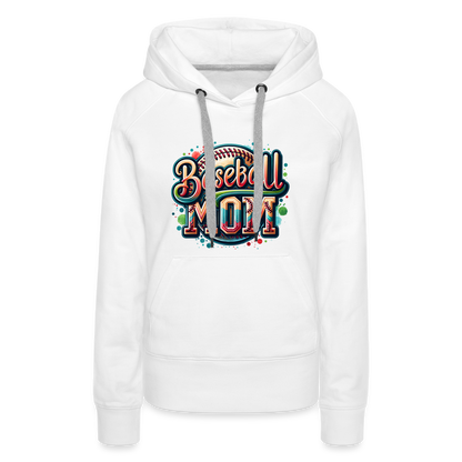 Baseball Mom Premium Hoodie - white