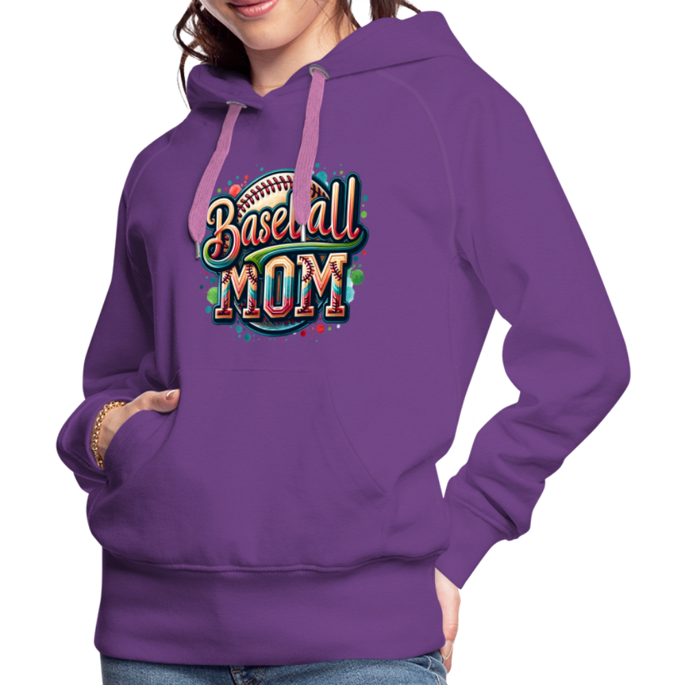 Baseball Mom Premium Hoodie - purple 