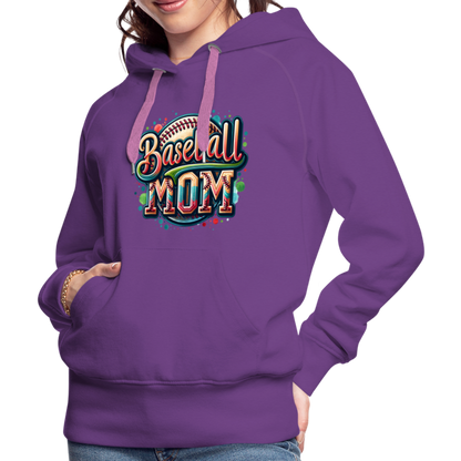 Baseball Mom Premium Hoodie - purple 