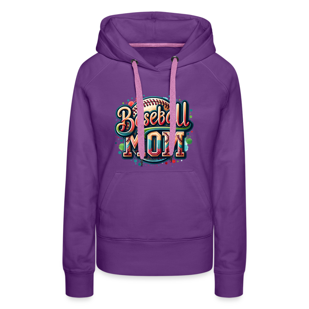 Baseball Mom Premium Hoodie - purple 