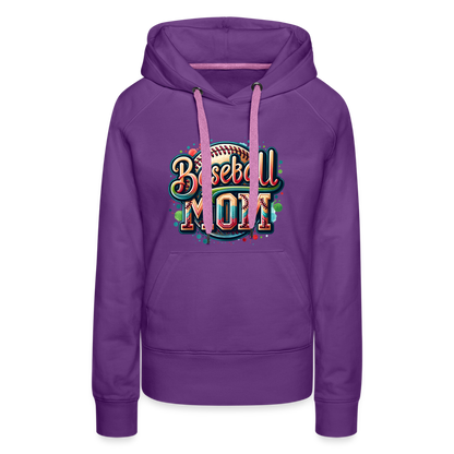 Baseball Mom Premium Hoodie - purple 