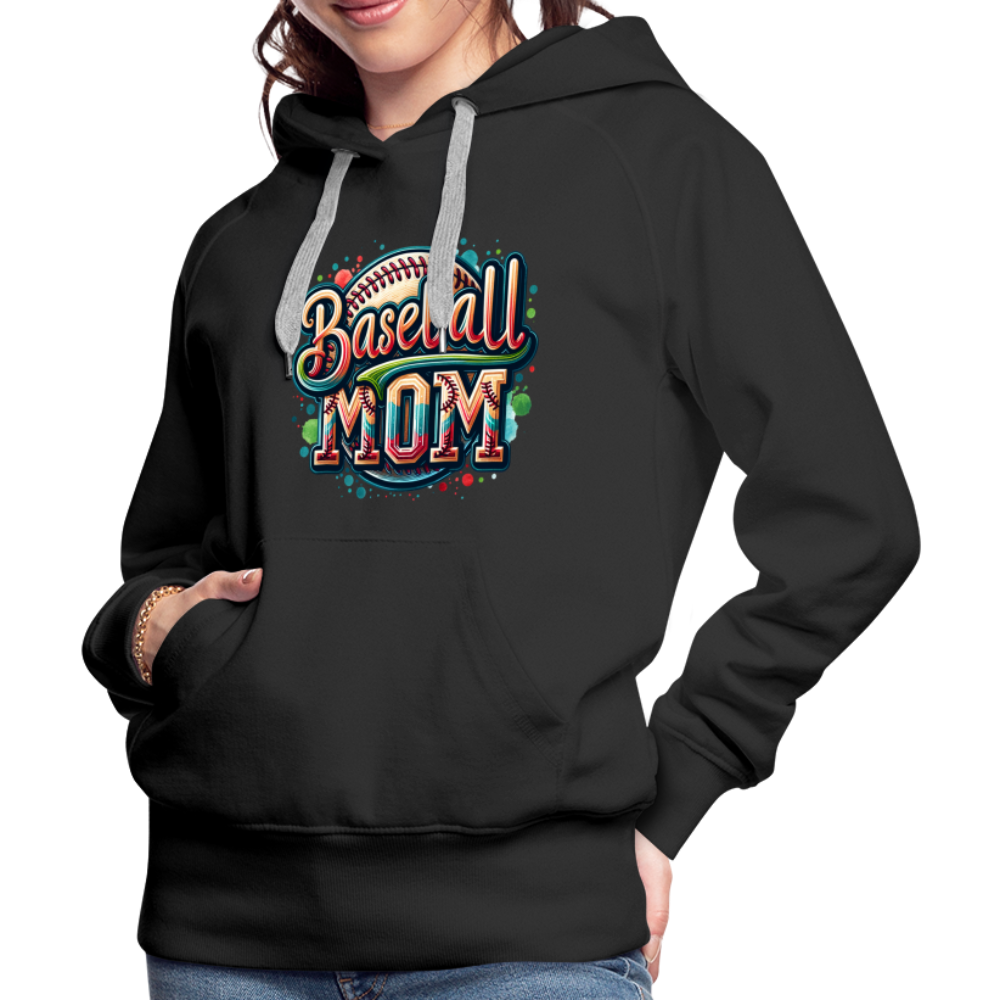 Baseball Mom Premium Hoodie - black