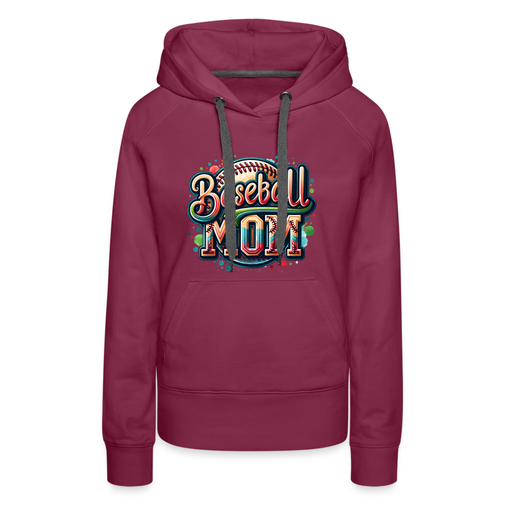 Baseball Mom Premium Hoodie - burgundy