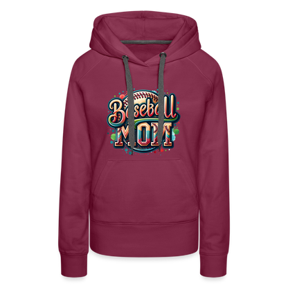 Baseball Mom Premium Hoodie - burgundy