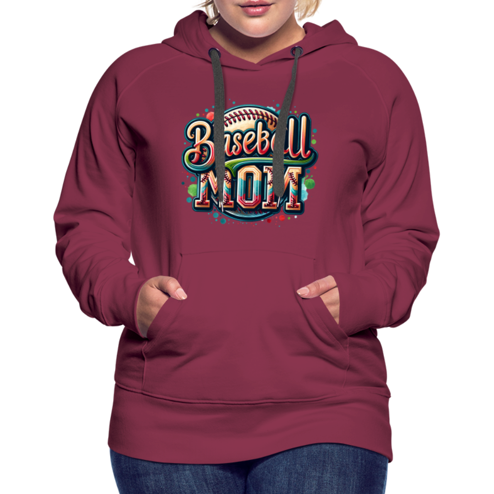 Baseball Mom Premium Hoodie - burgundy