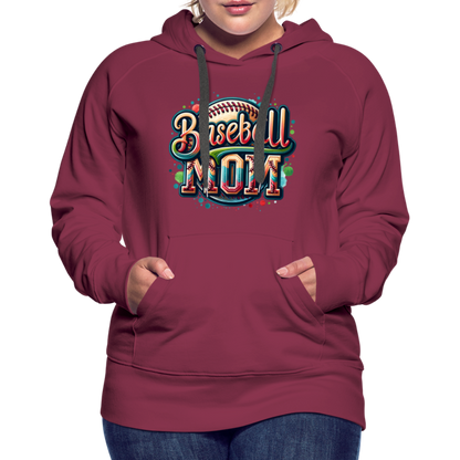 Baseball Mom Premium Hoodie - burgundy