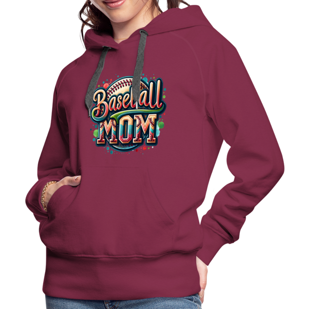 Baseball Mom Premium Hoodie - burgundy