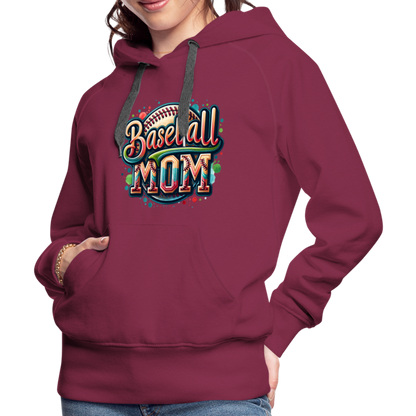 Baseball Mom Premium Hoodie - burgundy