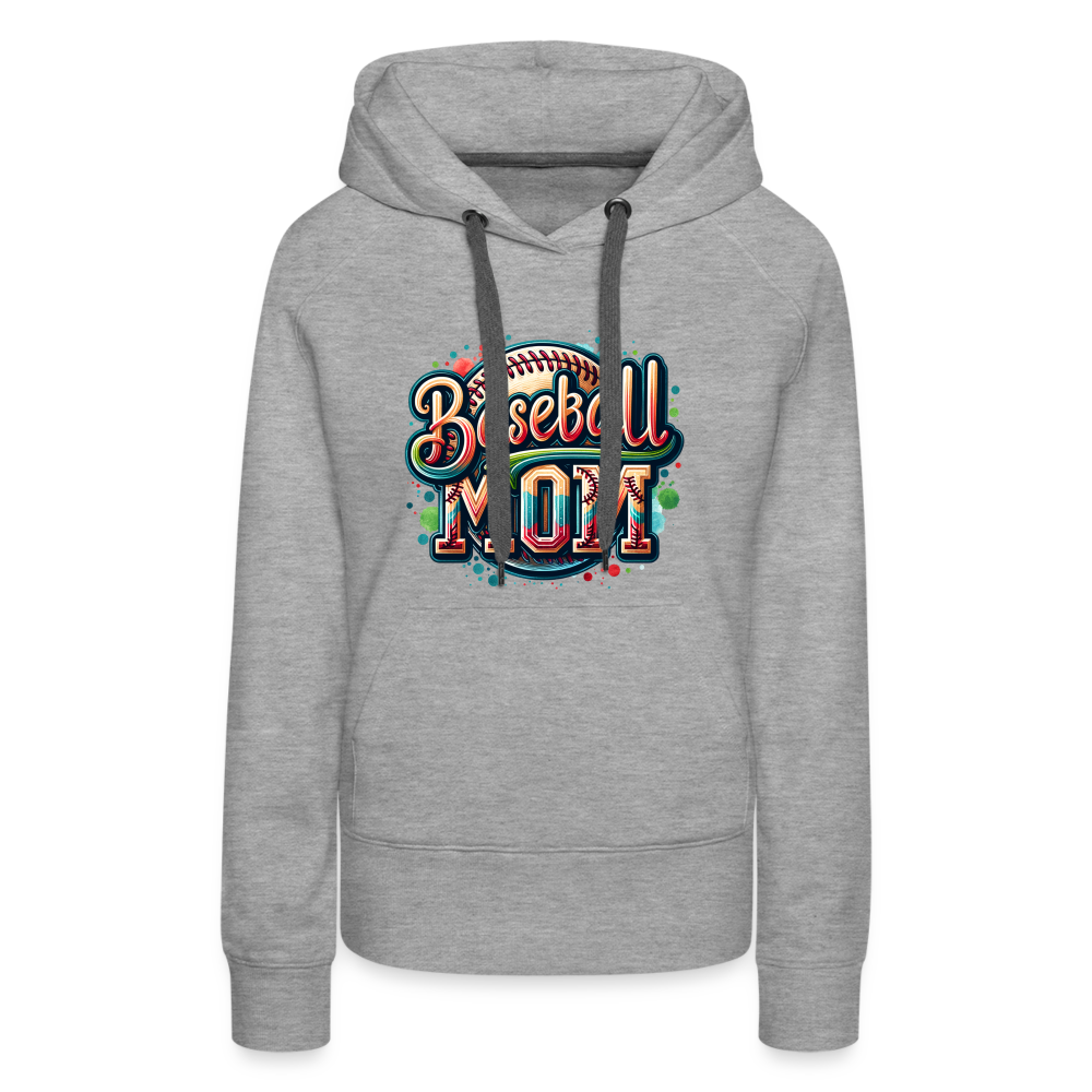 Baseball Mom Premium Hoodie - heather grey