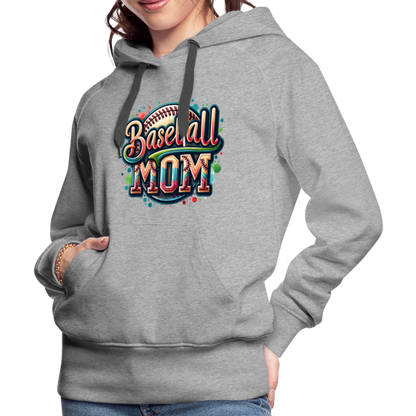 Baseball Mom Premium Hoodie - heather grey