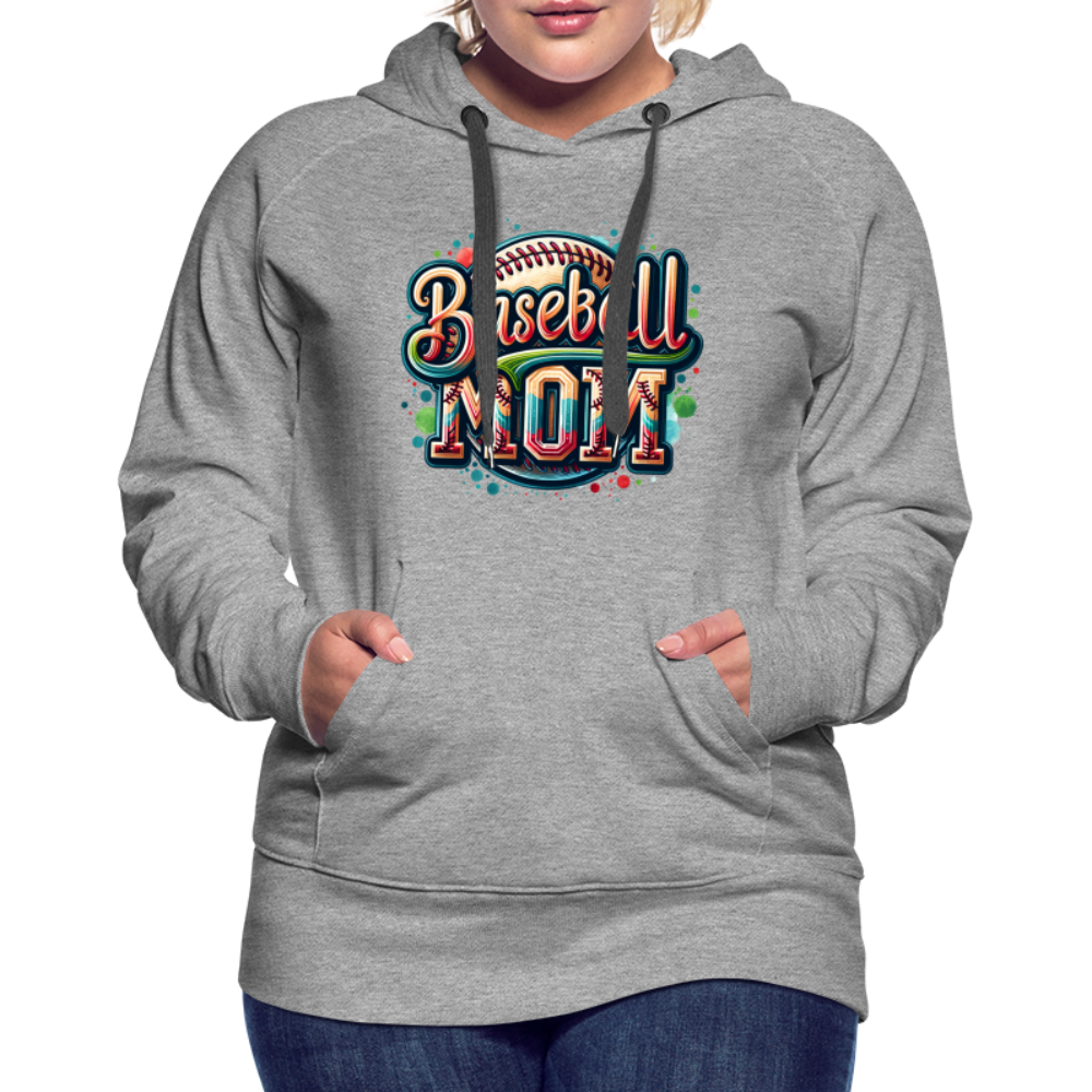 Baseball Mom Premium Hoodie - heather grey