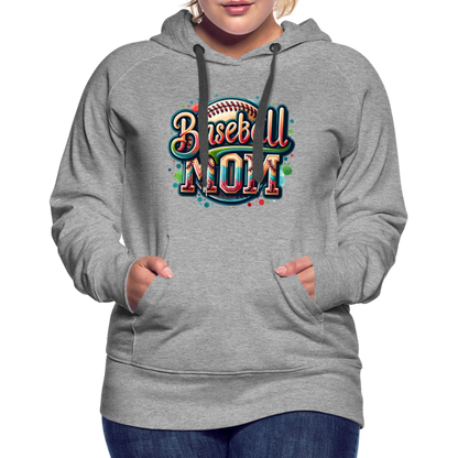 Baseball Mom Premium Hoodie - heather grey