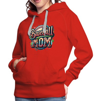 Baseball Mom Premium Hoodie - red