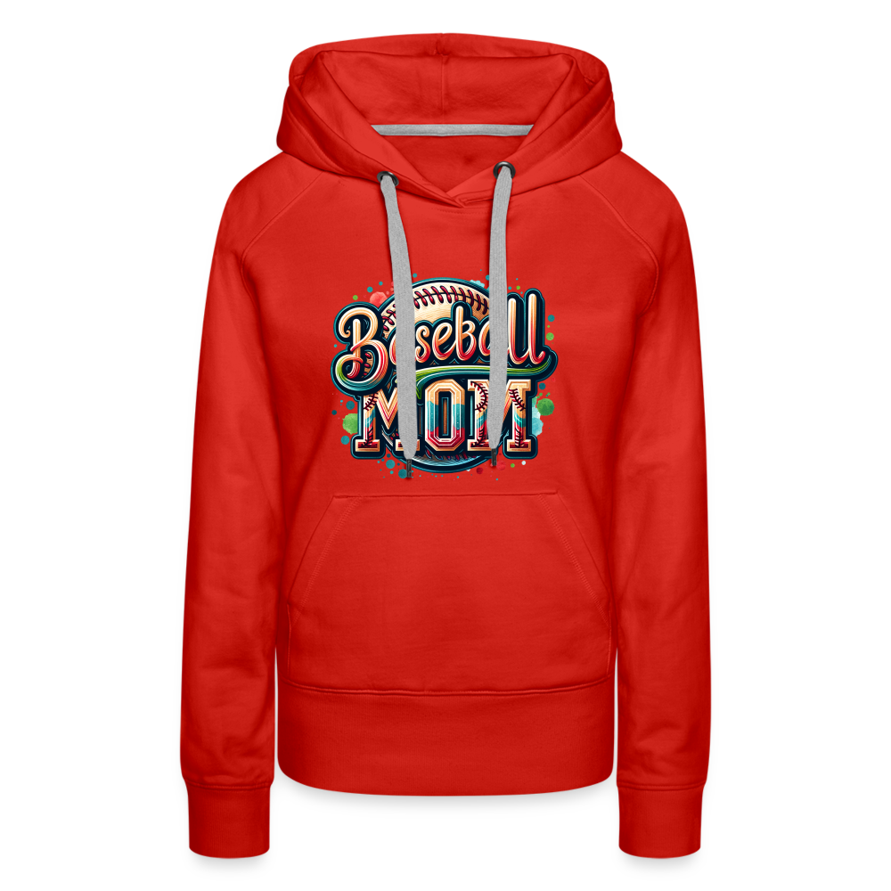 Baseball Mom Premium Hoodie - red