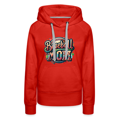 Baseball Mom Premium Hoodie - red