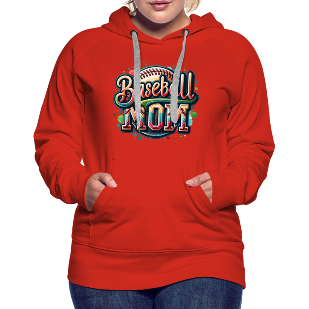 Baseball Mom Premium Hoodie - red