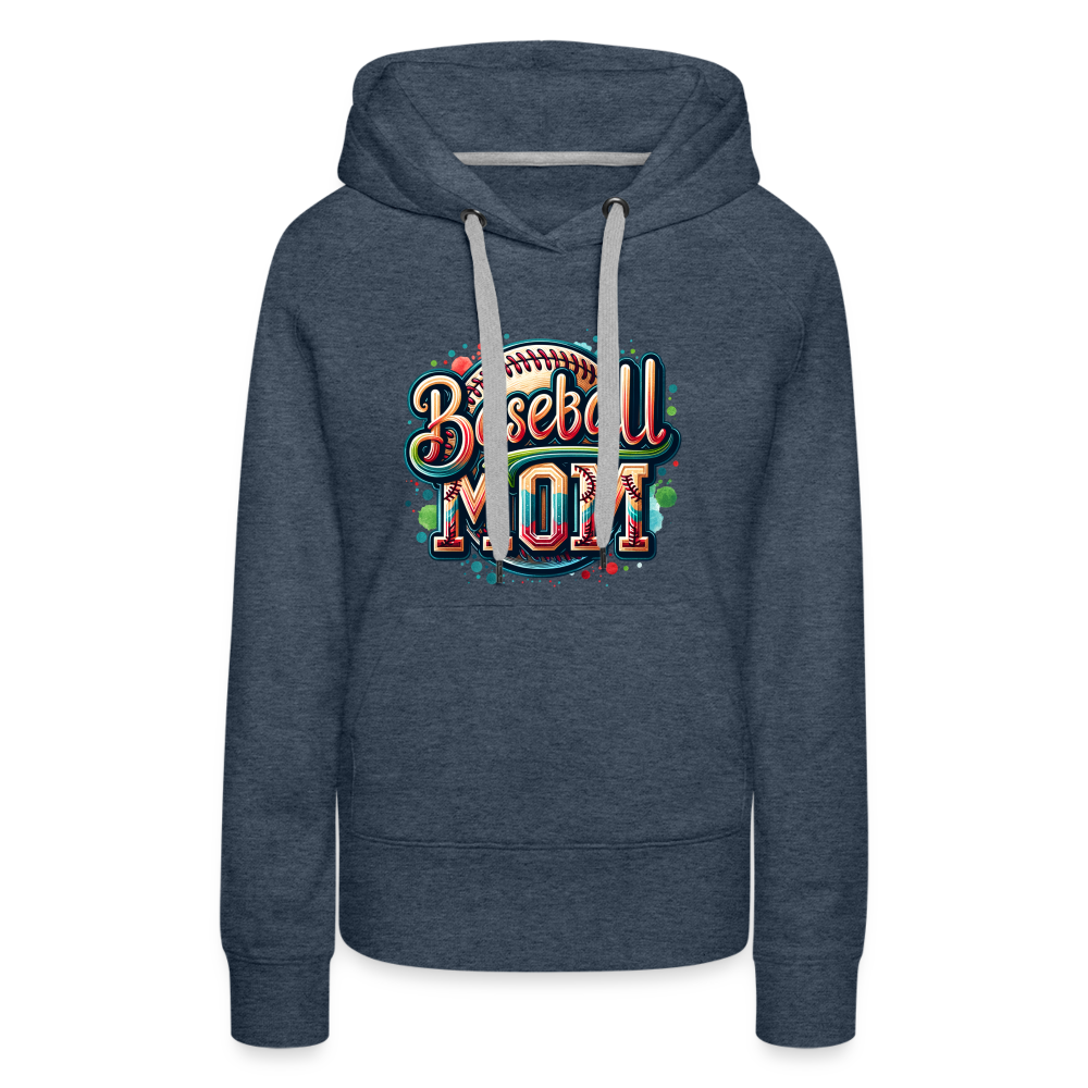 Baseball Mom Premium Hoodie - heather denim