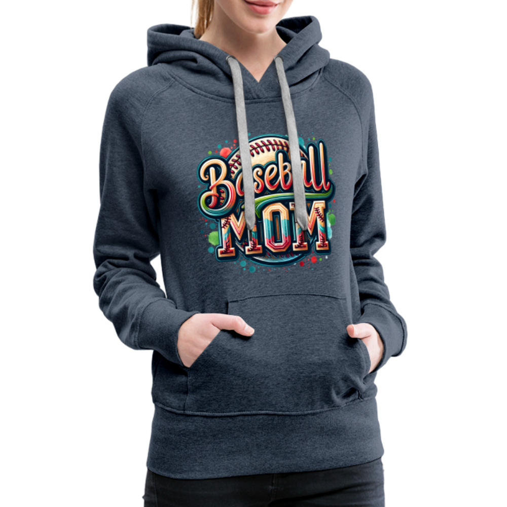 Baseball Mom Premium Hoodie - heather denim