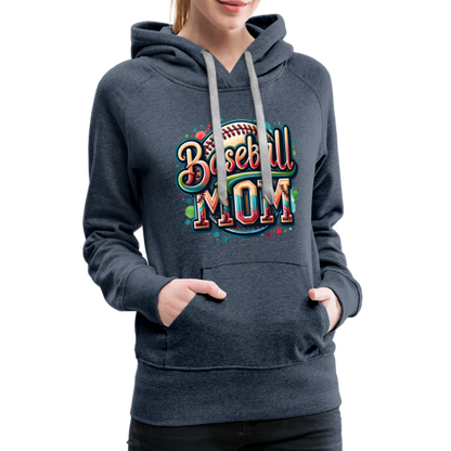 Baseball Mom Premium Hoodie - heather denim