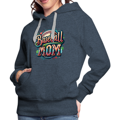 Baseball Mom Premium Hoodie - heather denim