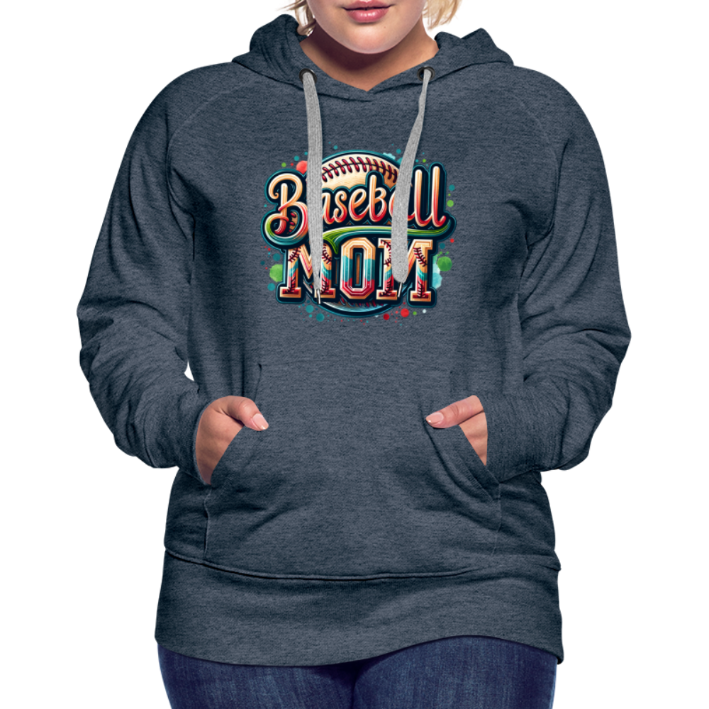 Baseball Mom Premium Hoodie - heather denim